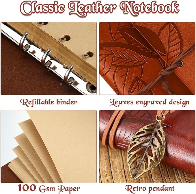 Vegan Leather Refillable Journal Notebook